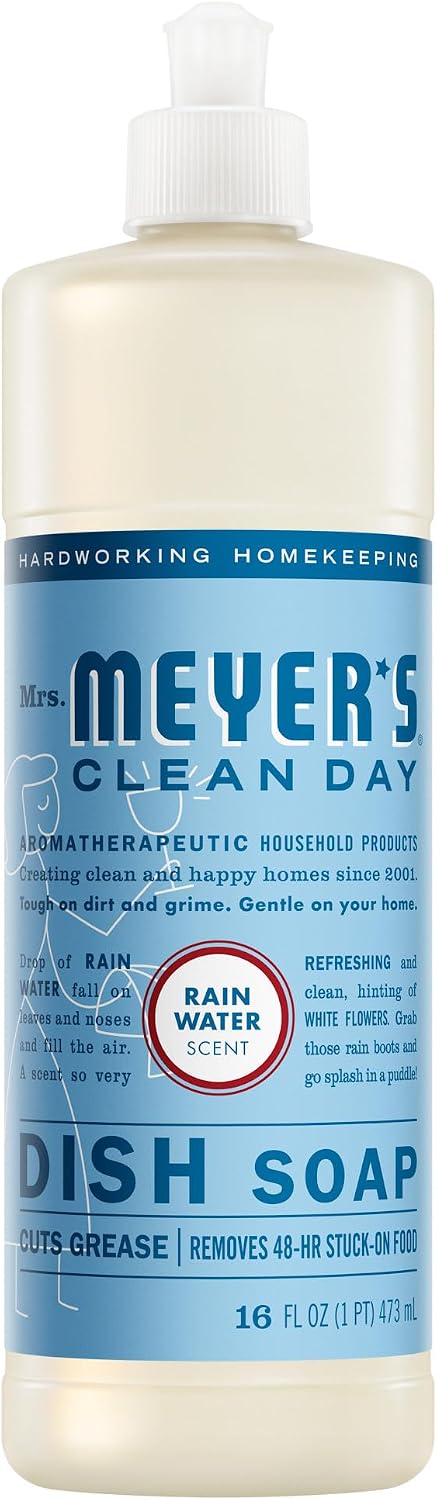 MRS. MEYER'S CLEAN DAY Liquid Dish Soap, Rain Water, 16 fl. oz