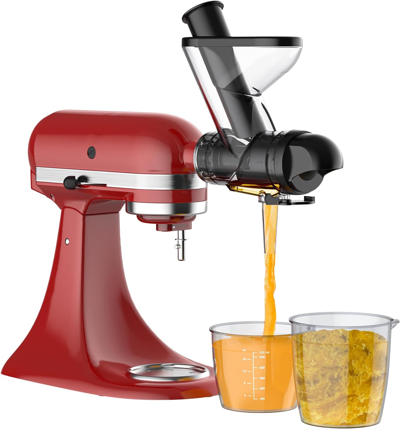 GVODE Masticating Juicer Attachment for KitchenAid Mixer, Dual Feed Chute