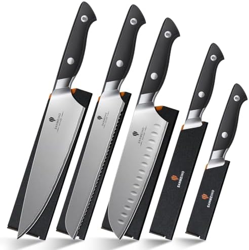 16 piece Japanese kitchen knife set with storage block